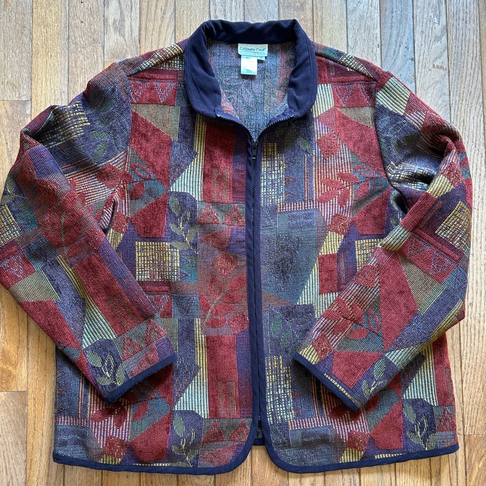 Coldwater Creek Red and Purple Shacket